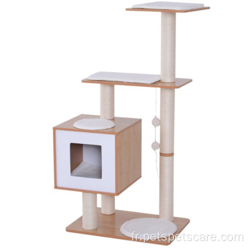 Cat Tree moderne Scratching Post avec une grotte cube